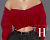 Crop sweater red