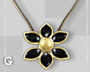 GoldBlackFlower Necklace