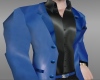 Blue Leather Dress Coat 