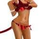 red fluffy bikini