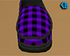 Purple Slippers Plaid M