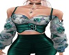 2 pcs green pants corset
