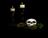 Skull Yellow Rose Candle