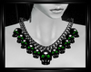 b green skulls necklace