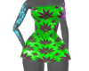 Weed Baby Green Dress