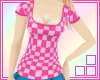 [f] Pink Checkered Tee