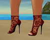 dark red lace boots shrt