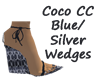 Coco CC Blu/Slv Wedges