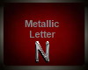 Silver Metallic Letter N