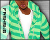 F| Striped hoodie green