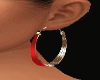 Earrings Gold Red