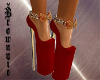 Golden Red Bow Heels