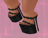 Kat Black Glitter Heels