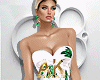 Green Flowers Gown