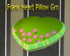 Frans Heart Pillow Grn