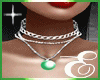 SILVER NECKLACE w GREEN