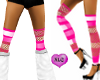 Pink/White Net stockings