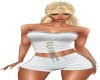*F WHITE CORSET SHORTS