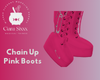 Chain Up Pink Boots