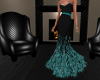 Feather Gown Teal