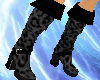 Punk Black Leopard Boots