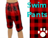 Swim Pants Red Check