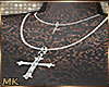 MK Silver Cross Necklace