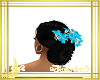 peinado flores azules