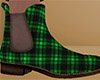 Green Ankle Boot Plaid M