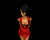 bm red silk mini dress