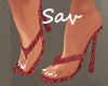 Red Glitter Sandals