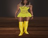 yellow thigh high boots