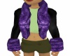blk & purple fur coat