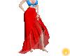 A~ Red Boho Beach Skirt