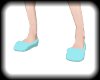 A's light blue slippers
