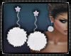 Fur Puff Earrings Purple