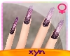 !x! purple glitter nails