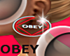 Red/silver Obey Earings
