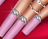 Lilac Nails+Silver Rings