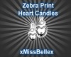 Zebra Print HeartCandles