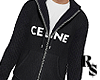 R. black c-line hoodie
