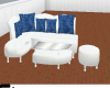 white & blue sofa