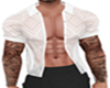 White Open Shirt / Tats