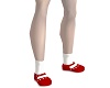 DL}red shoes/white socks