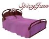 Wood Bed w/Violet Spread