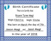 Birth Certificate Brysen