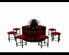 Red round table chairs