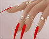 $ Vday Red Nails + Rings