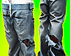 Waxed Ripped Jeans