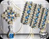 ! Gold blue jewelry set